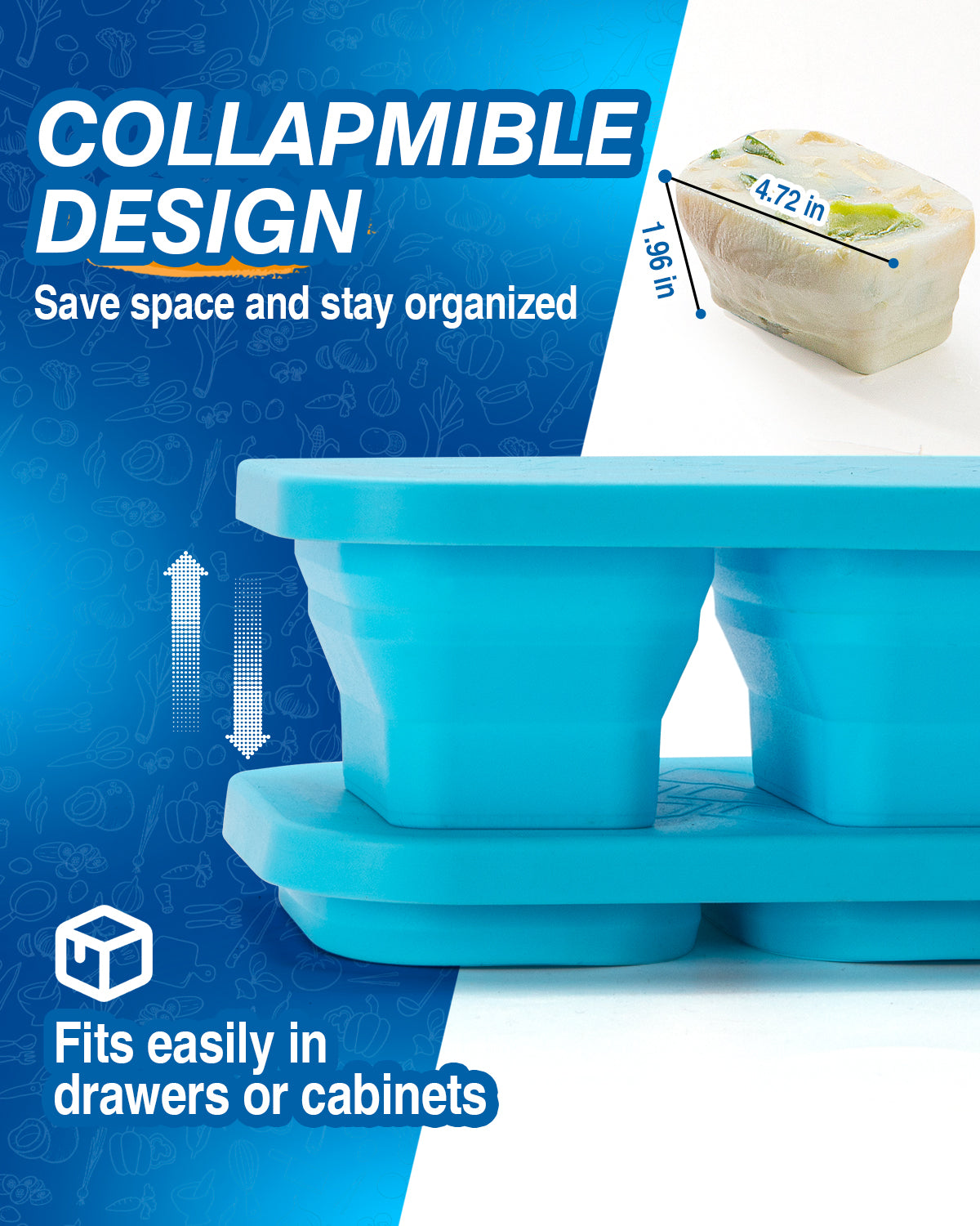 ZDPMK Silicone Freezer Trays With Lid, Leak Proof Stackable 1 Cup Silicone Soup Freezer Mold, 2 Pcs Large Ice Cube Trays, Silicone Freezing Molds for Broth, Sauce Storage, meals, Soup Lovers Gifts Set